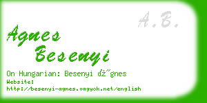 agnes besenyi business card